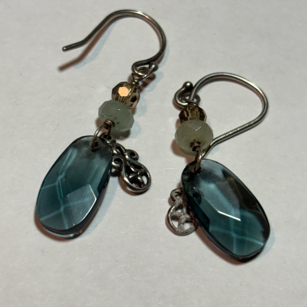 Silpada Sterling evening tide w2435-blue dangle crystal - Picture 2 of 3